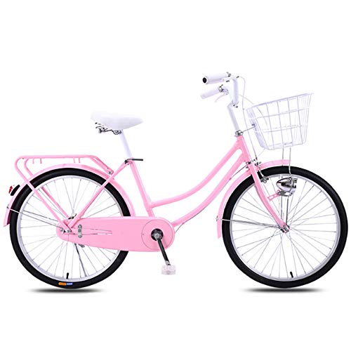 COUYY Fahrräder, Fahrräder, Frauen Leicht, Erwachsene Zur Arbeit Geht, Studenten, Jugendliche, Mode, Retro Damen Fahrräder,Rosa