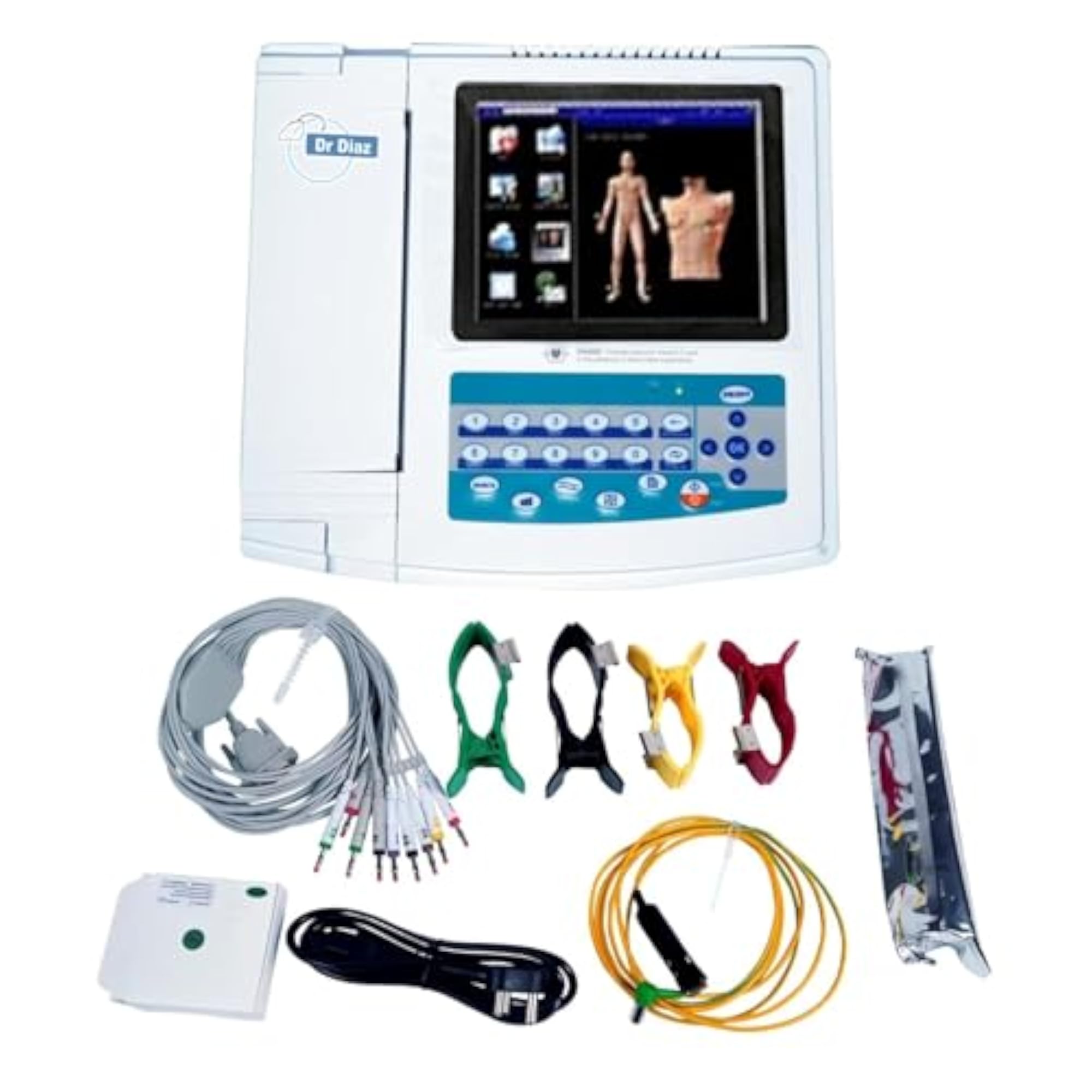 Dr Diaz 1200G ECG Machine, 8-inch Touch Screen Monitor