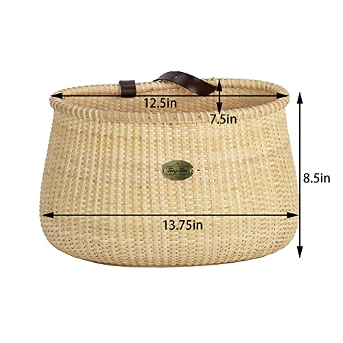 Teng Tian Bicycle Basket Leather Straps Baskets Wall Cane-On-Cane Weave #TOP3