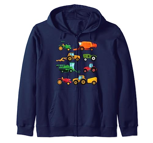 8 Tractores y Maquinaria Agrícola Cosechadora Regalo para niños Sudadera con Capucha