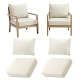 4pcs Outdoor Patio Cushion Covers Replacement, 24' Zippered Outdoor Cushion Covers Waterproof, UV Resistant & Washable Patio Furniture Cushion Covers Waterproof for Patio Sectional, Beige Covers Only