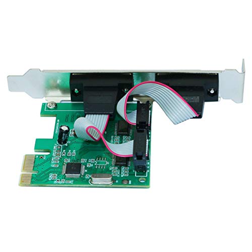 Pcie 2 Port Serial Expansion Card Pci Express To Industrial Db9 Serial / Rs232 Com Port Adapter 16C550 Uart Wch382 Chip For Desktop Pc Windows 10 With Low Bracket #TOP4