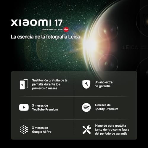 XIAOMI 17 Smartphone de 12+512GB Negro Lentes óptica Leica Summilux