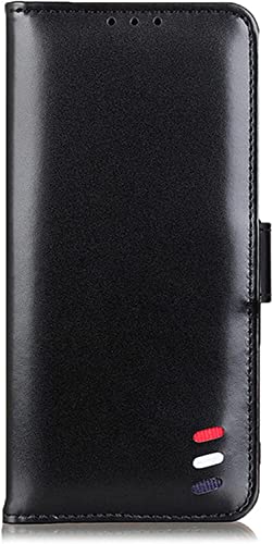 Étui portefeuille iPhone 13 Pro Max en cuir PU noir avec porte-cartes détachable