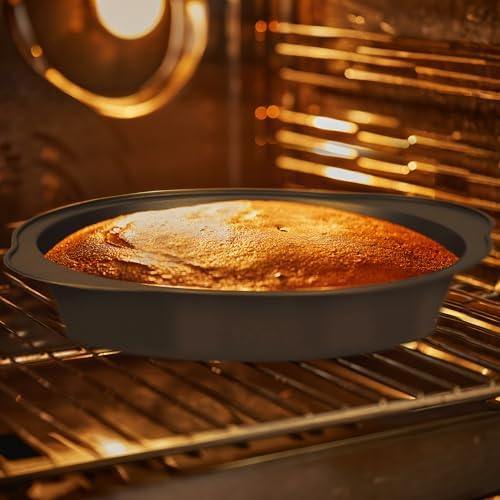 DecorRack 2 Pack Round Cake Pan, 9 inch, Premium Durable Non-Stick Coating, Heavyweight Baking Pan, Perfect for Cakes, Pies, Pizzas, Carbon Steel (Pack of 2) - Thumbnail 3