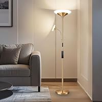 BBHome Stehlampe Wohnzimmer LED, 27W Deckenfluter LED Dimmbar mit 6W leselampe, 3000K-6500K Moderne Dimmbar Stehlampe mit Fernbedienung & Berührung für Wohnzimmer, Schlafzimmer, Büro, Gold – Ansicht 7