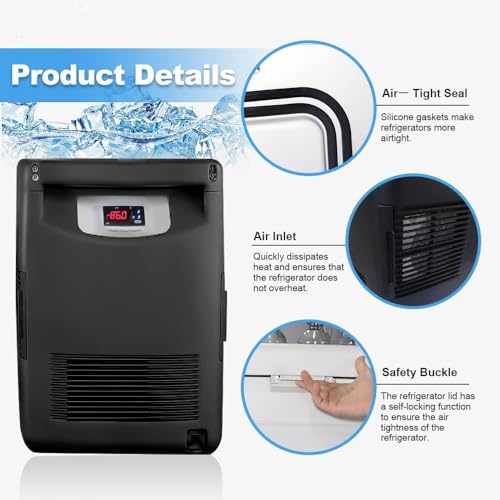 -123 °F Ultra Low Temperature Freezer, -45℃~-86℃ Portable Lab Cryogenic 20L Countertop Refrigerator,Samples Flash Freezer for Laboratory Samples Storage,Scientific Research, Medical,Home (Black) - Thumbnail 5