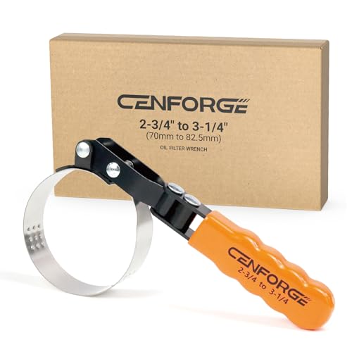 CENFORGE Anti-Slip Swivel Oil Filter Wrench - Removal Tool for Car Repairs, Medium Size Fits Filters 2-3/4