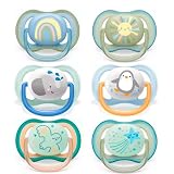 Philips Avent Ultra Air Day Night Schnuller Set für Babys von 0-6 Monate, 6 Stück, inklusive Transport- und Sterilisationsbox Uni