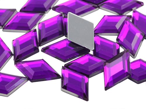 Allstarco 11x18mm (7/16x23/32) Purple Amethyst Diamond Gems, 35 PCS