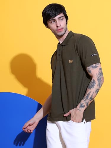 Image of Men's Polo T-Shirt Cotton Casual Comfortable Relaxed Fit Regular Collar Neck Stylish Half Sleeves Daily Office Formal Wear T-Shirt for Men
