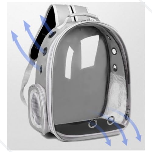 Mochila Carrinho de Cachorro Gato Bolsa Transporte Pet Caixa Bolsa de transporte Cães (Cinza)