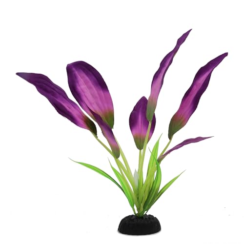 Image of Silk Aquarium Plants for Betta Fish Tank, 2 Pcs 8 Inch Small Silk Aquarium Plant Aquatic Water Grass Decoration, Purple