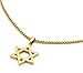 Mens Stainless Steel Gold Tone Star of David Medal Pendant 24" 3mm Round Box Necklace Chain
