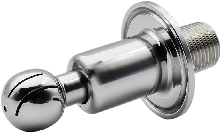 SS304 Stainless Steel Rotating Spray Ball, 1.5inch Tri Clamp and 1/2inch NPT External Thread Cleaning Ball 1pc