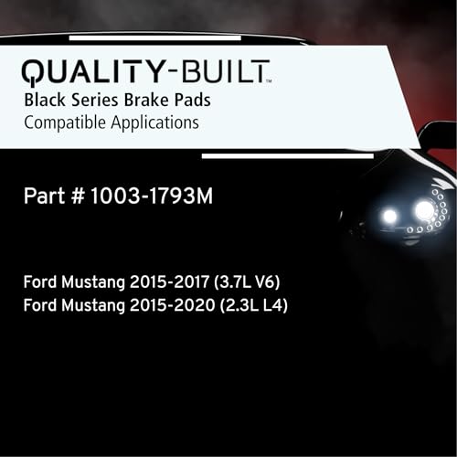 Image of QUALITY-BUILT Rear Semi-Metallic Brake Pads, Black Series 1003-1793M, Compatible with 2015-2020 Ford Mustang