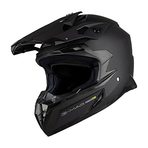 G-MAC Fission Evo ACU Off Road Motocross Dirt Bike ATV MX Motorbike Helmet (Satin Black, L) Cover