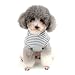 Zunea Gestreiftes Hundeshirt für kleine Hunde Sommer Welpen Weste Grau, L