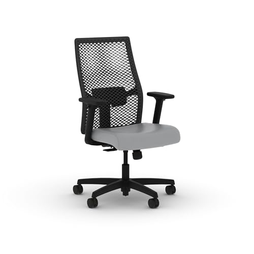 Image of HON Ignition 2.0 ReActiv Ergonomic Office Chair, Mesh Desk Chair with Lumbar Support, Synchro‑Tilt Recline, Height and Width Adjustable Arms, Swivel Wheels, Black Frame, Steel