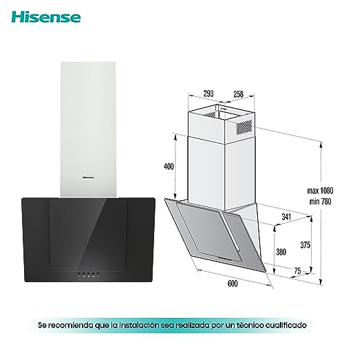 Miniatura 2 de Hisense Ch6in6bxbg - Campana Decorativa 60 Cm, Capacidad De Succión De 650 M H, Iluminación Led, Filtro De Aluminio De Fácil Mantenimiento
