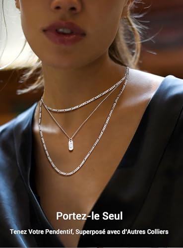 Chaîne Figaro Argent Homme 66cm Collier Quotidien Chic 3mm