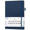 Legend Accounting Ledger Book Hardcover Bookkeeping Log for Small Business & Personal Use Columnar Book Money Expense Journal Large Format 7x10 (Dark Blue, Smaller Than A4 (7x10''))
