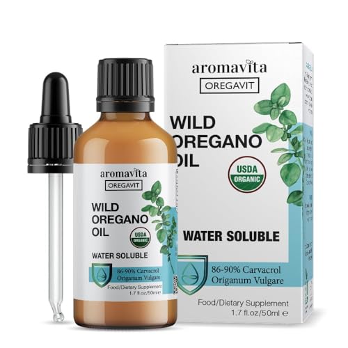 Water Soluble Wild Oregano Oil Organic Liquid Drops–Oil of Oregano for Digestive and Immune Support, Respiratory Health - Oregano Oil Drops for Mouth-for Healthy Gums and Sore Throats 1.7 fl.Oz/50ml