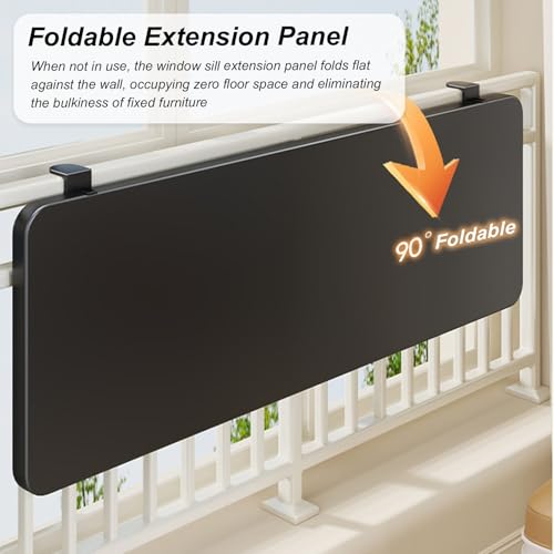 Estante extensor plegable de madera para alféizar de ventana y encimeras sin taladro 3
