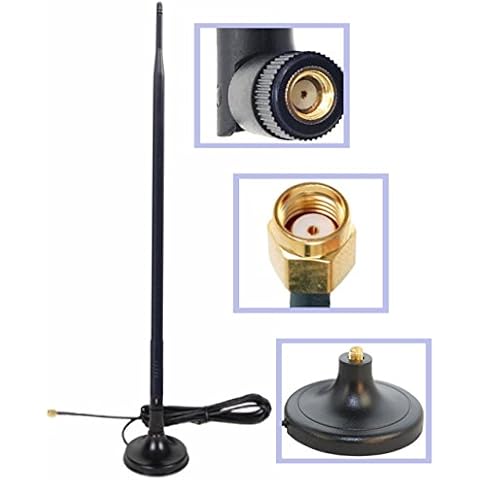 Wi-Fi 9dbi Booster Omni Directional 2.4Ghz-2.5Ghz 802.11n/b/g Antenna RP-SMA Male on Magnetic Base,(19,5"/50cm RG174 Coaxial Cable) Cover