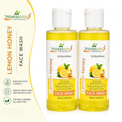 Image of Herbals Lemon & Honey Face Wash for Men & Women - Set of 2 x 100ml | Brightening, Hydrating & Refreshing Skincare