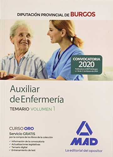 Portada de Auxiliar de enfermería de la diputación provincial de burgos. Temario volumen 1
