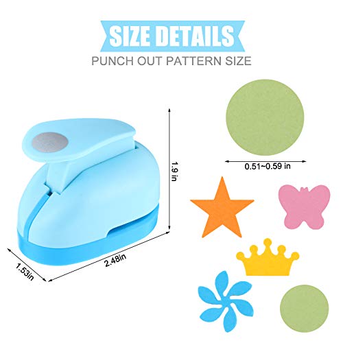 6 Pieces Craft Hole Punch Paper Punches Handmade Scrapbook Puncher Mixed Shapes Punches Tools For Kids Paper Supplies, Circle, Star, Heart, Crown, Flower And Butterfly Shapes #TOP1