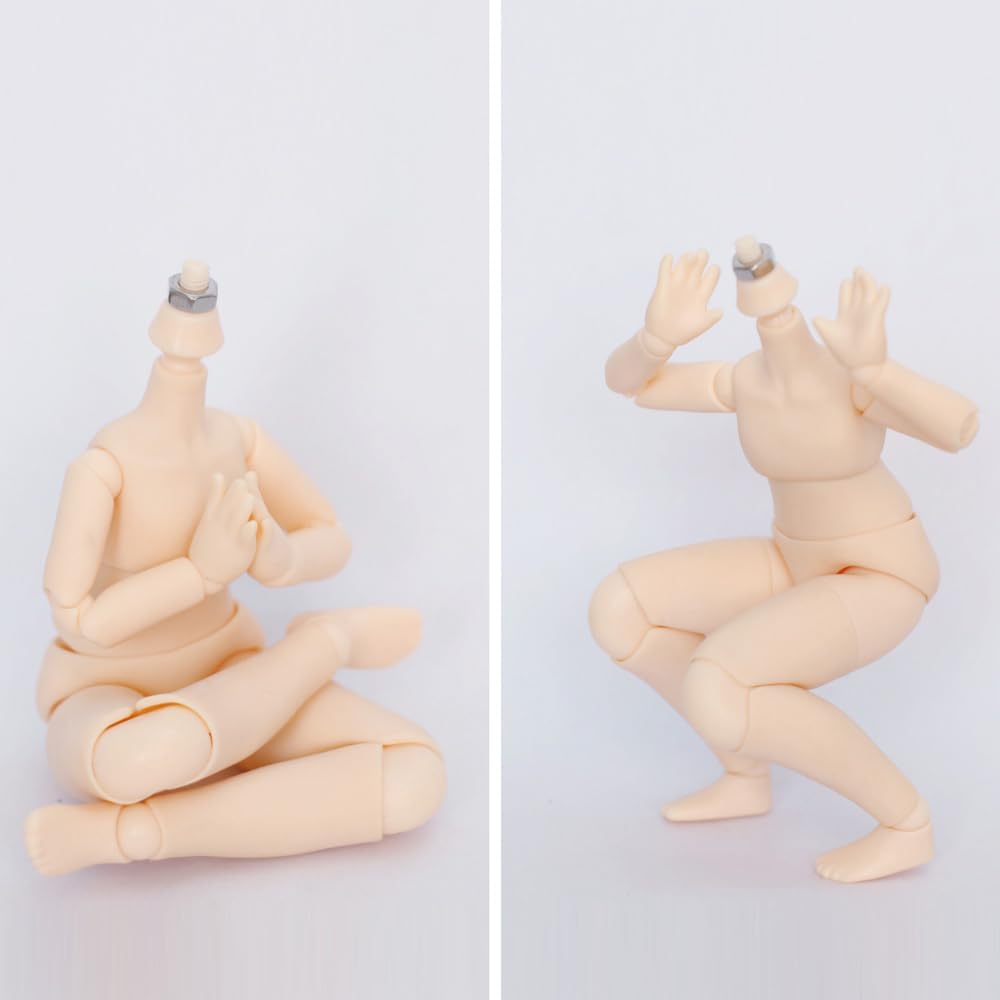 Big 1/8 Scale BJD Doll Body 16cm (6.3 inch) Height Action Figure Body Doll Model, White Skin Color,1/8 BJD Doll Accessories