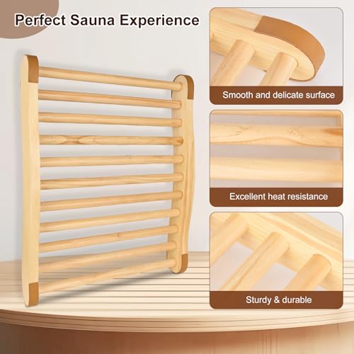 2pcs Sauna backrest,Sauna backrest Infrared,Infrared Sauna Accessories,Suitable for Sauna Rooms and Bucket Style Sauna backrests,18 x 12 Inch,Comfortable, Ergonomic s-Shaped - Image 3