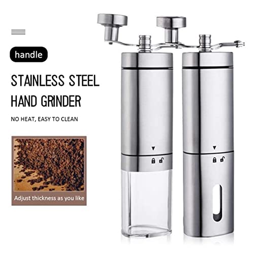 SXLCKJ Verstellbare Keramik-Kaffeemühle, tragbar, mühelos, einfache Reinigung, Edelstahl, manuell, M (Crusher) – Bild 3