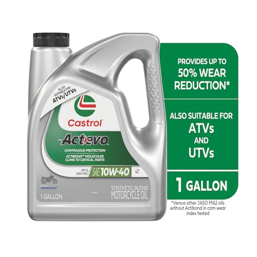Image of Castrol Actevo 10W-40 4T Synthetic Blend Motorcycle Oil, 1 Gallon, 3 Pack