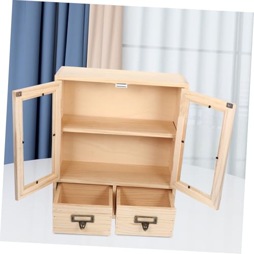 Organizador de escritorio de madera beige IMIKEYA mueble vintage 7
