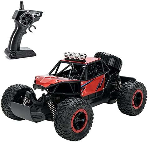 IKAYAA Remote Control Car, 1:14 Scale RC Truck High/Low Speed Moving with Headlights and Front Guard, All Terrains Off Road Racing Car, Gift for Boys Girls Kids Adults, Red
