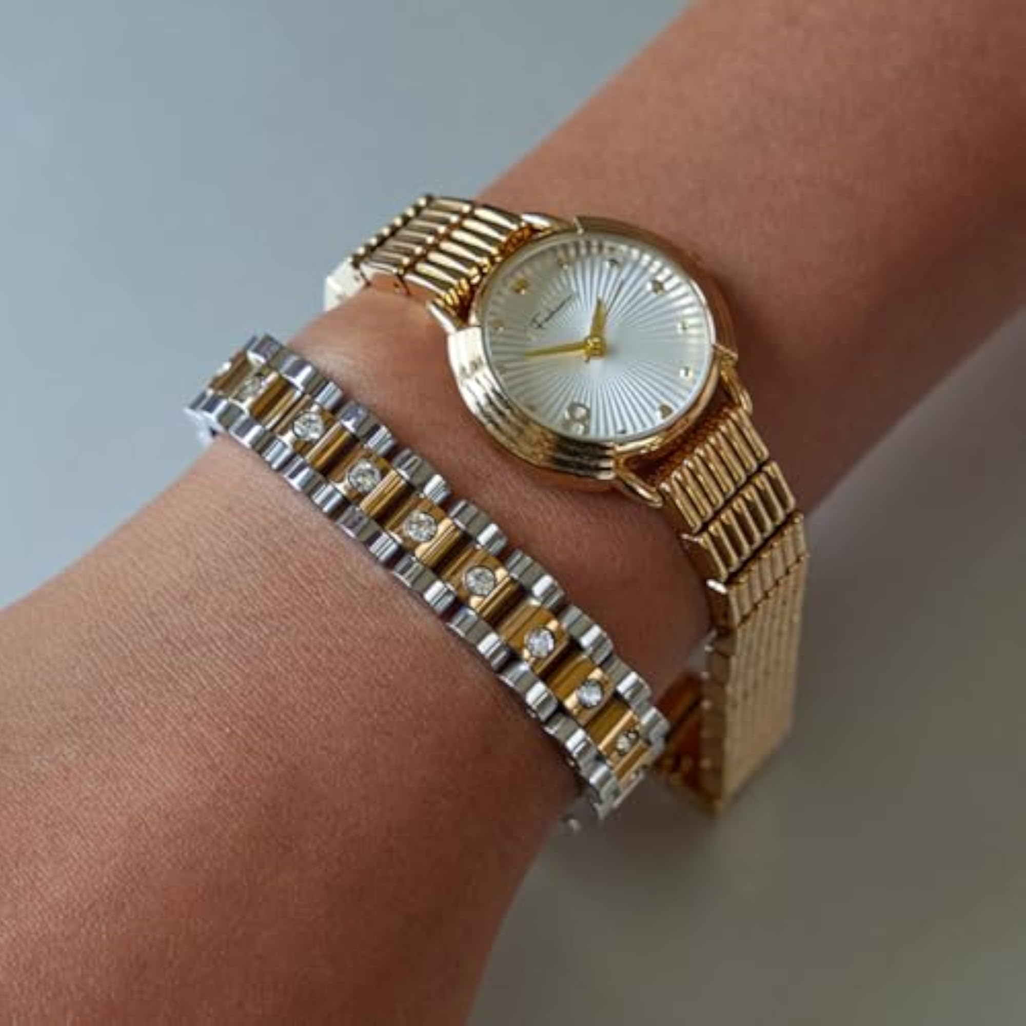 Luxury Multicolor Crystal Link Bracelet for Women