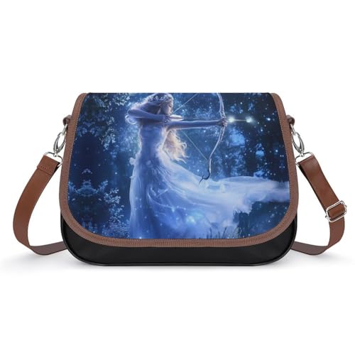 Zodiac Sagittarius Woman Women's Crossbody Bags Leather Messenger Handbag Small Shoulder Bag Purse