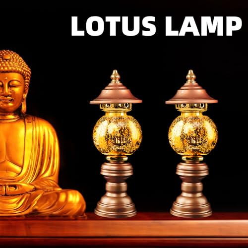 Image of Lotus Flower Lamp 7 Color LED Buddhist Light Meditation Home Decor (11in) | Alloy Build;Multi-scene;Fine Craft;Soft Glow