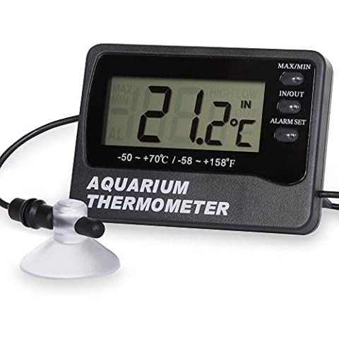 ETI LCD Digital Aquarium Thermometer with Suction Cup Cover