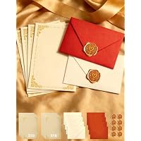 Juego de Sobres Papel Vintage, 36 Piezas Kit Papeleria con 8