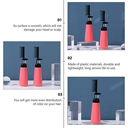 Minkissy 2Pcs Root Comb Applicator Bottle Hair Coloring Dyeing Comb Hair Dye Bottle Applicator For Home Salon (Mixed Color 130Ml+200Ml) #TOP7