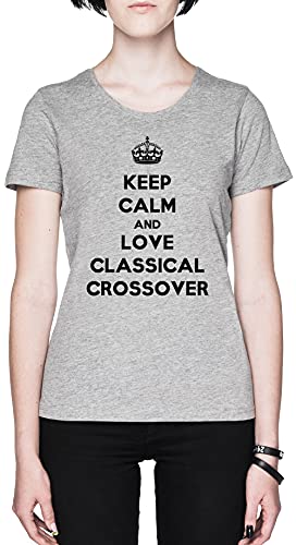 Capzy - Keep Calm and Love Classic Crossover T-shirt pour femme Gris, gris, M