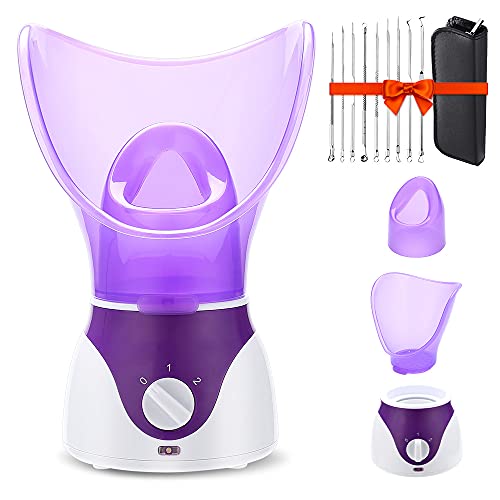 Face Steamer, Facial Steamer Nano Ionic Hot and Cold Mist Humidifier, Face Steamer Sauna for Facial Deep Cleaning Pores, Face Steamer Inhaler SPA Moisturizing Atomizer for Dry Skin