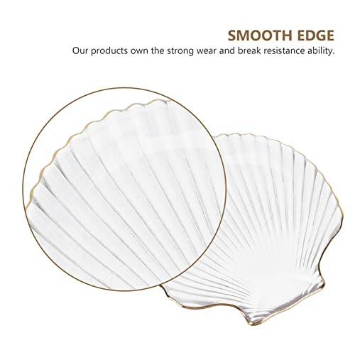 Cabilock Glass Decorative Plates Dessert Plates Shell Plates Glass Serving Plates Food Serving Trays Appetizer Or Salad Plate Dinner Plates Glass Kitchen Nautical Dinnerware #TOP5