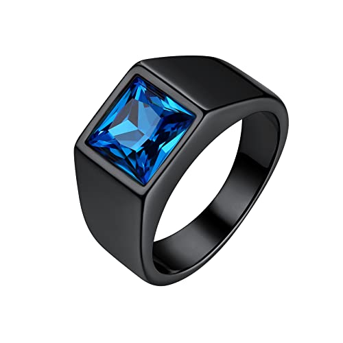 Bague gothique homme en agate noire, le cadeau rock parfait taille 54 à 72
