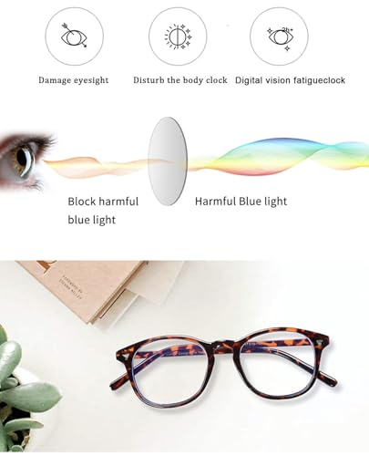 Image of ARICKS Round Blue Light Blocking Blue Cut Anti Glare Round Glasses Men and Women for Eye Protection from UV by Computer /Tablet /Laptop /Mobile