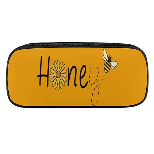 Honey Bee Daisy Novelty Pencil Box Cute Pencil Case Pen Organizer Bag Large Capacity Pen Pouch
